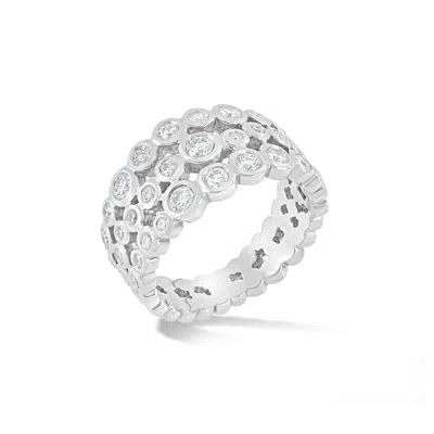 Dower & Hall 18k Gold & Diamond Triple Row Dotty Ring - 1.00ct In Metallic
