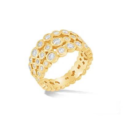 Dower & Hall 18k Gold & Diamond Triple Row Dotty Ring - 1.00ct In Gold,silver