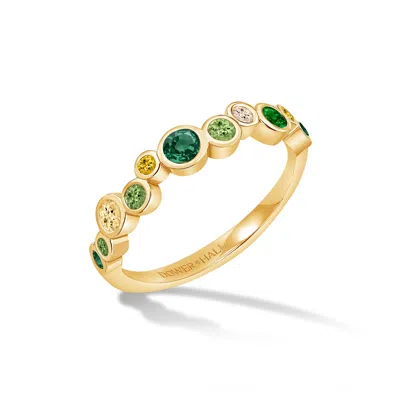 Dower & Hall 18k Gold Emerald Citrus Green Cascade Ring - 0.50ct In Gold,green