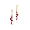 Dower & Hall 18k Gold Sapphire & Ruby Small Cascade Earrings In Multi