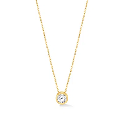 Dower & Hall 18k Gold Solitaire Cascade Diamond Pendant In Gold,silver