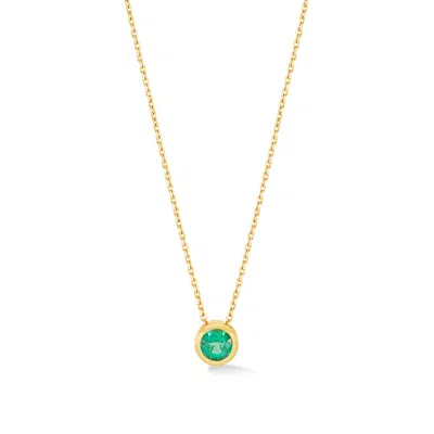 Dower & Hall 18k Gold Solitaire Cascade Emerald Pendant In Green