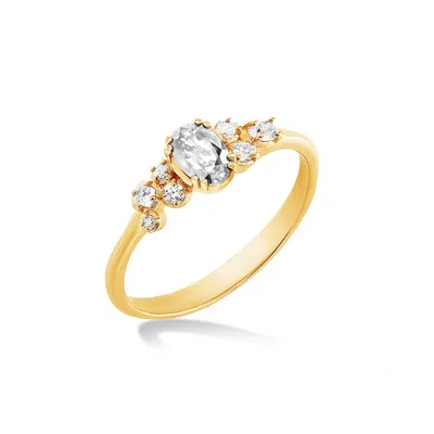 Dower & Hall 18k Oval Diamond Stargazer Ring
