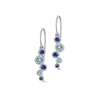 Dower & Hall 18k Sapphire & Aquamarine Large Cascade Earrings In Metallic