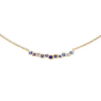Dower & Hall 18k Sapphire & Aquamarine Medium Cascade Necklace In Gold