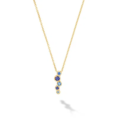 Dower & Hall 18k Sapphire & Aquamarine Small Cascade Pendant In Pattern