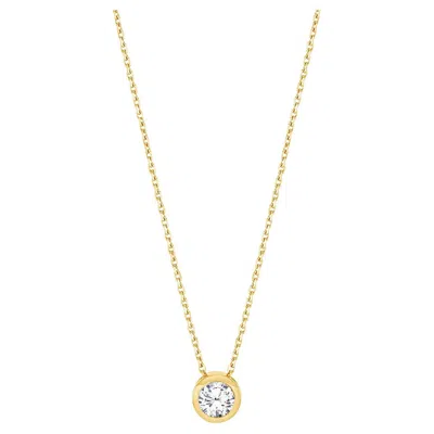 Pre-owned Dower & Hall 18k Yellow Gold Solitaire Cascade Diamond Pendant