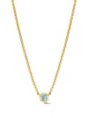 Dower & Hall 18k Yellow Gold Vermeil Aquamarine Necklace In Gold