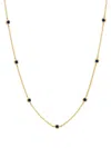 Dower & Hall 18k Yellow Gold Vermeil Sapphire Chain Necklace In Gold