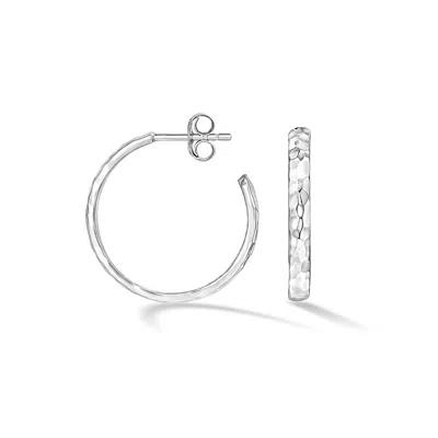 Dower & Hall 20mm Hammered Hoop Nomad Earrings In Metallic