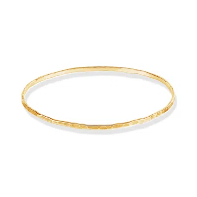 Dower & Hall 2mm Hammered Nomad Bangle In Silver,gold