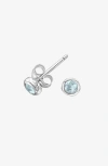 Dower & Hall 3mm Aquamarine Dewdrop Studs In Metallic