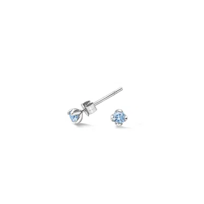 Dower & Hall 3mm Aquamarine Orissa Studs In Silver