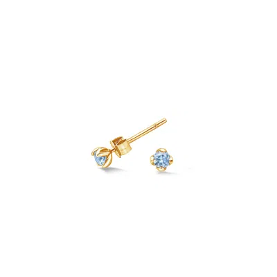 Dower & Hall 3mm Aquamarine Orissa Studs In Gold