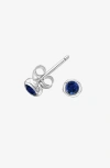 Dower & Hall 3mm Blue Sapphire Dewdrop Studs In Silver