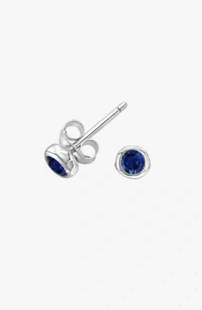 Dower & Hall 3mm Blue Sapphire Dewdrop Studs In Metallic