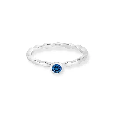 Dower & Hall 3mm Blue Sapphire Wave Twinkle Ring In Blue,silver