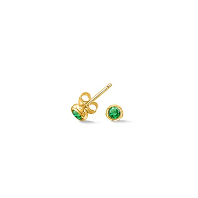 Dower & Hall 3mm Green Garnet Dewdrop Studs In Gold