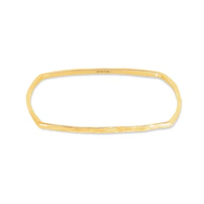 Dower & Hall 3mm Hammered Cushion Nomad Bangle In Gold,silver