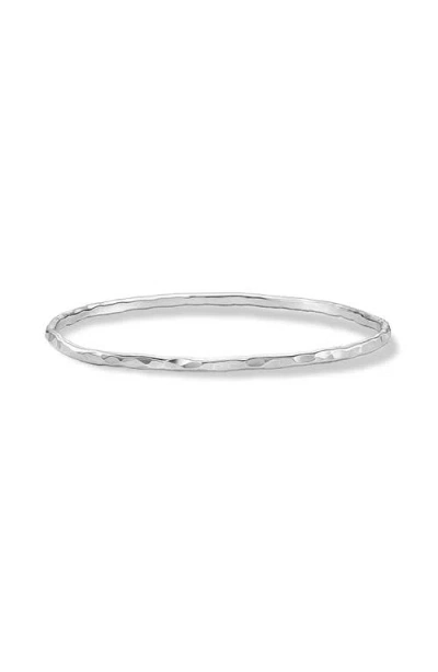 Dower & Hall 3mm Hammered Nomad Bangle In Silver