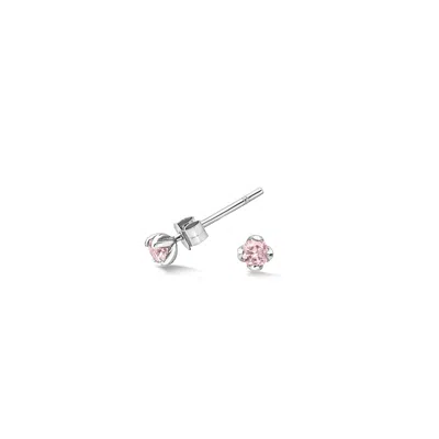 Dower & Hall 3mm Rose Quartz Orissa Studs In Silver,gold,pink