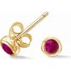 Dower & Hall 3mm Ruby Dewdrop Studs In Gold