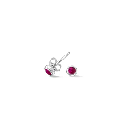 DOWER & HALL 3MM RUBY DEWDROP STUDS