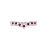 Dower & Hall 3mm Ruby Dewdrop Wishbone Twinkle™ Ring In Red,silver