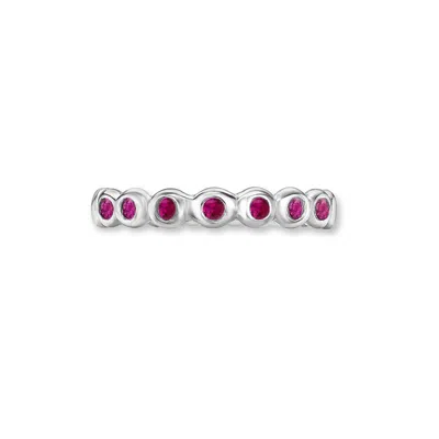 Dower & Hall 3mm Ruby Dotty Twinkle™ Ring In Red,silver