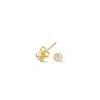 Dower & Hall 3mm White Sapphire Dewdrop Studs In Gold