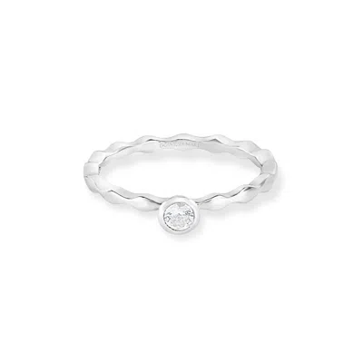 Dower & Hall 3mm White Sapphire Wave Twinkle Ring In Multi