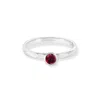 Dower & Hall 4mm Garnet Hammered Twinkle™ Ring