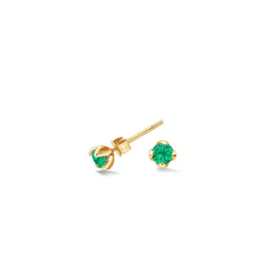 Dower & Hall 4mm Green Garnet Orissa Studs In Gold