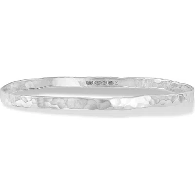 Dower & Hall 4mm Hammered Nomad Bangle In Pink