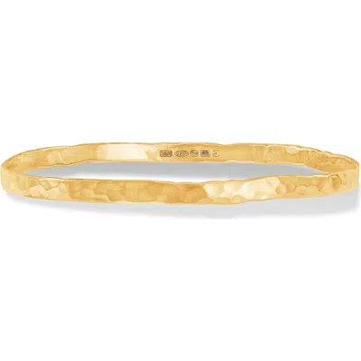 Dower & Hall 4mm Hammered Nomad Bangle In Gold