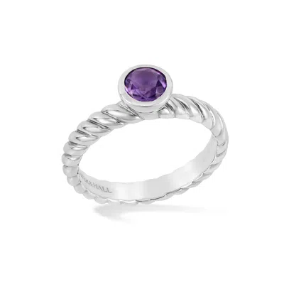 Dower & Hall 5mm Amethyst Twist Twinkle Ring In Silver