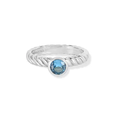 Dower & Hall 5mm Blue Topaz Twist Twinkle Ring In Silver,blue