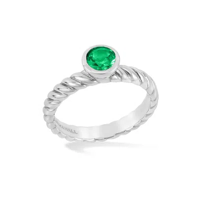 Dower & Hall 5mm Green Garnet Twist Twinkle Ring In Metallic