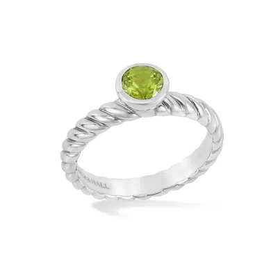 Dower & Hall 5mm Peridot Twist Twinkle Ring In Silver,green