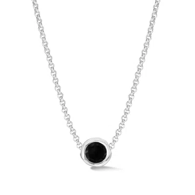 Dower & Hall 6mm Black Onyx Dewdrop Pendant In Black,silver