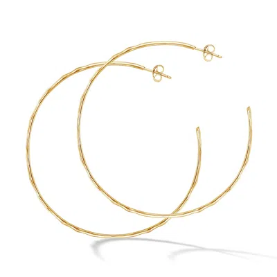 Dower & Hall 75mm Hammered Nomad Hoops In Gold