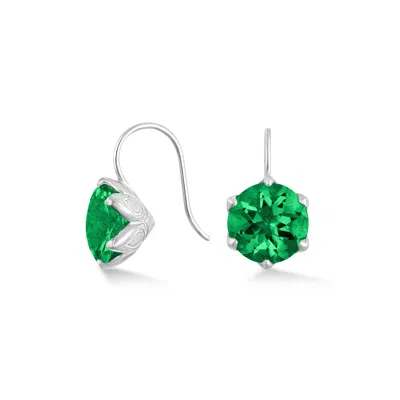 Dower & Hall 8mm Green Garnet Lotus Earrings In Green,silver