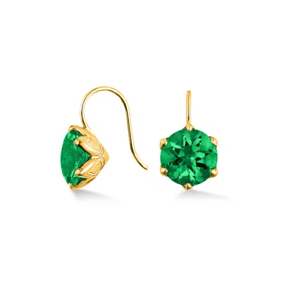Dower & Hall 8mm Green Garnet Lotus Earrings In Green,silver