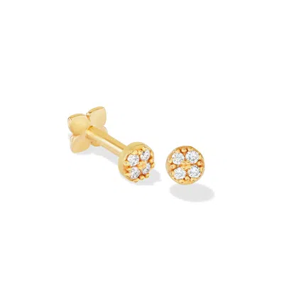 Dower & Hall 9k Diamond Disc Single Labret In Multi