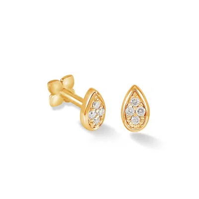 Dower & Hall 9k Diamond Pear Single Labret In Green