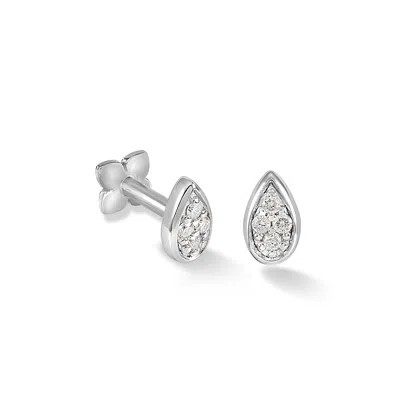 Dower & Hall 9k Diamond Pear Single Labret In Multi