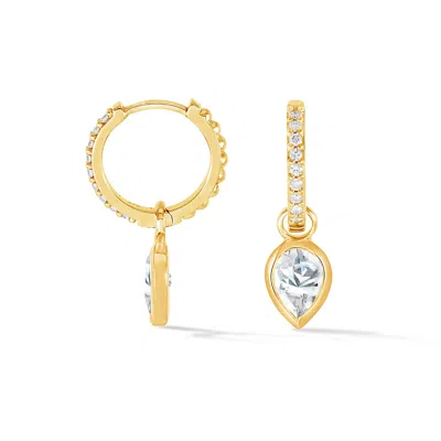 Dower & Hall 9k Diamond Stargazer Hoops With Diamond Tear Drops In Gold