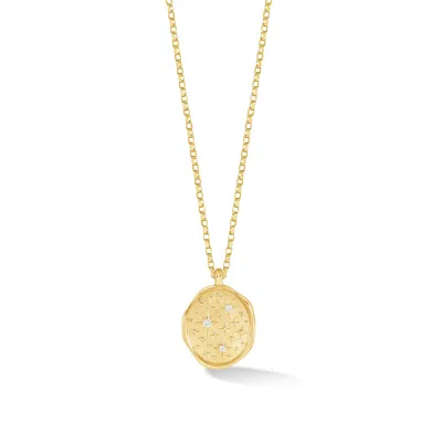 Dower & Hall 9k Diamond Starry Sky Tiny Talisman Necklace In Pattern