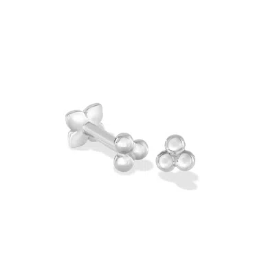 Dower & Hall 9k Dotty Trio Single Labret In Metallic