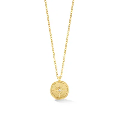 Dower & Hall 9k Gold Diamond True North Tiny Talisman Necklace